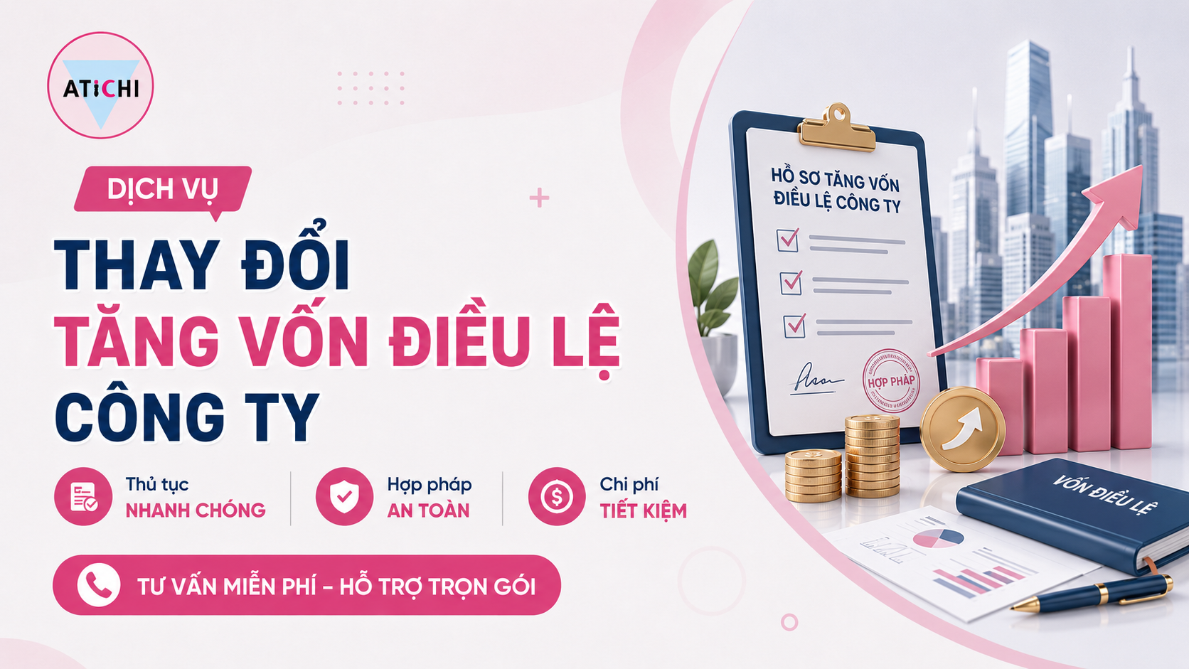 Dịch vụ làm thủ tục thay đổi tăng vốn điều lệ công ty - 500.000đ